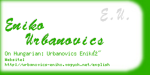 eniko urbanovics business card